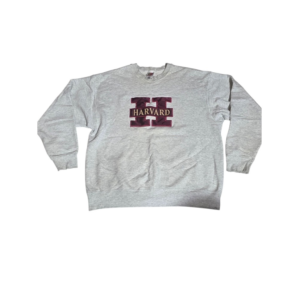 Vintage Harvard Crewneck Sweatshirt Men's XL Gray Thrashed‎ Distressed USA Made